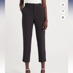 Black Cropped Suit Pants